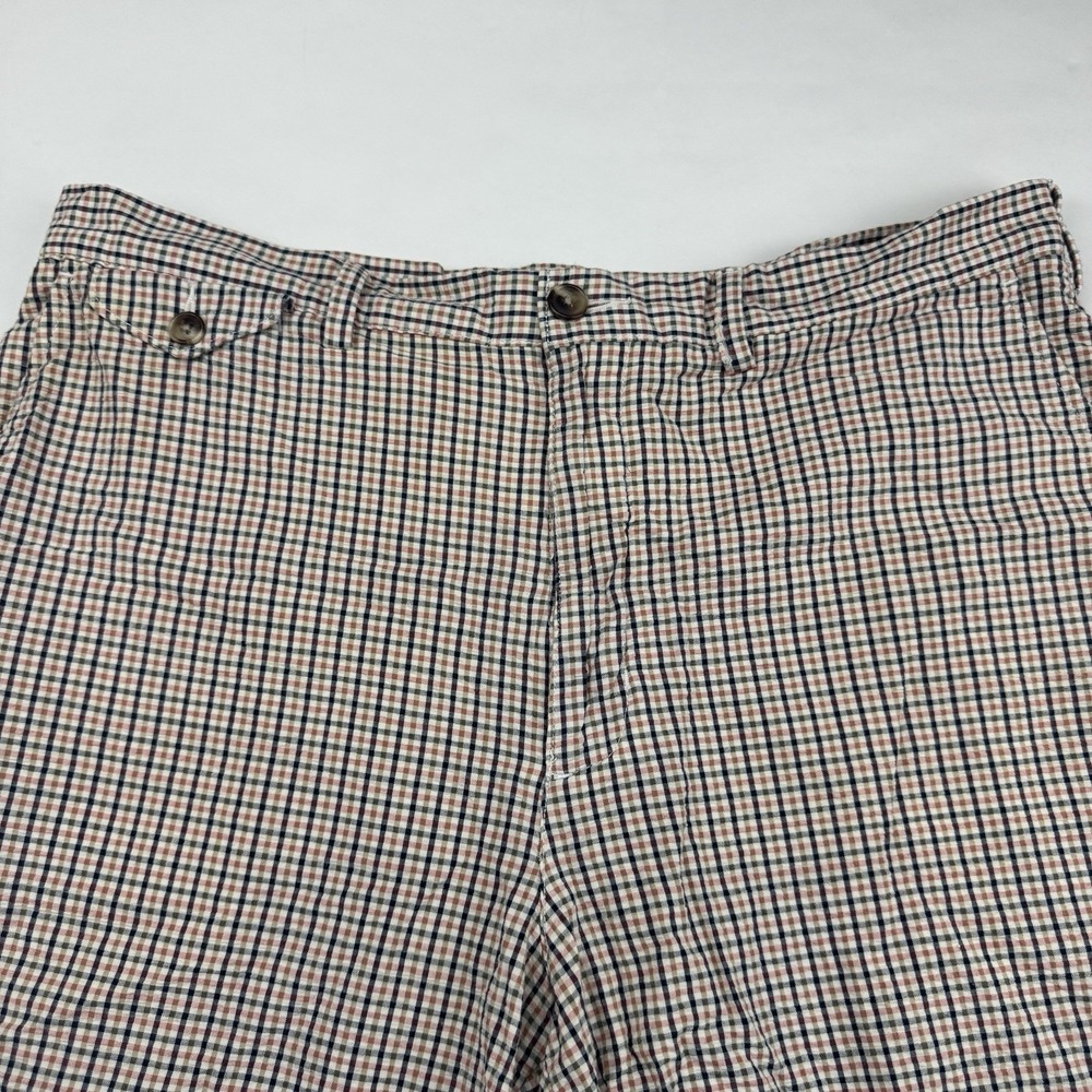 Lands End Multicolor Plaid Bermuda Chino Shorts Seersucker Sz 36 100% Cotton - Picture 4 of 12